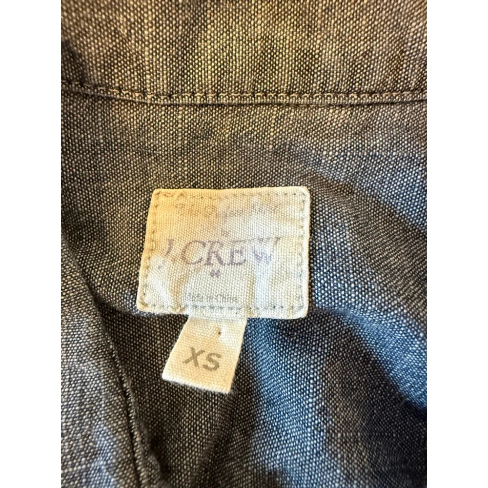 J.Crew Chambray Perfect Shirt long sleeves button tabs XS